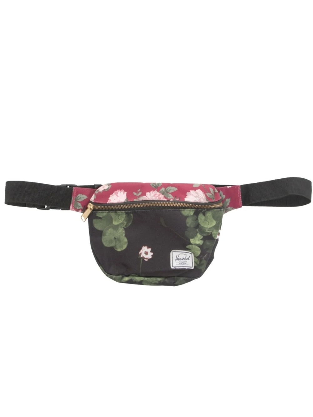 Herschel Fifteen 2L Black Floral Hip Lumbar Waist Fanny Pack Bag